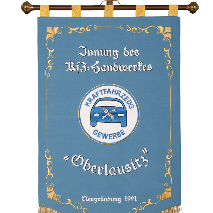 Innungsfahne der Innung des KFZ-Handwerkes Oberlausitz